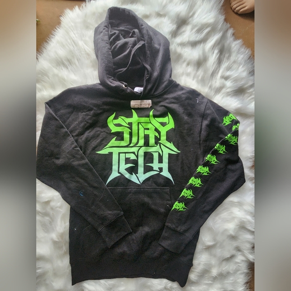 Independent Trading Company Other - Gildan Black Hoodie with Neon Green Graphics